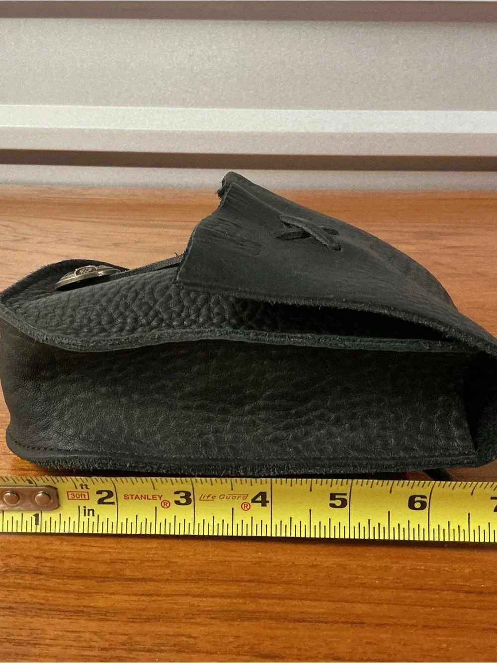 Nativearth Black Handmade Leather Cell Phone Button Belt Pouch